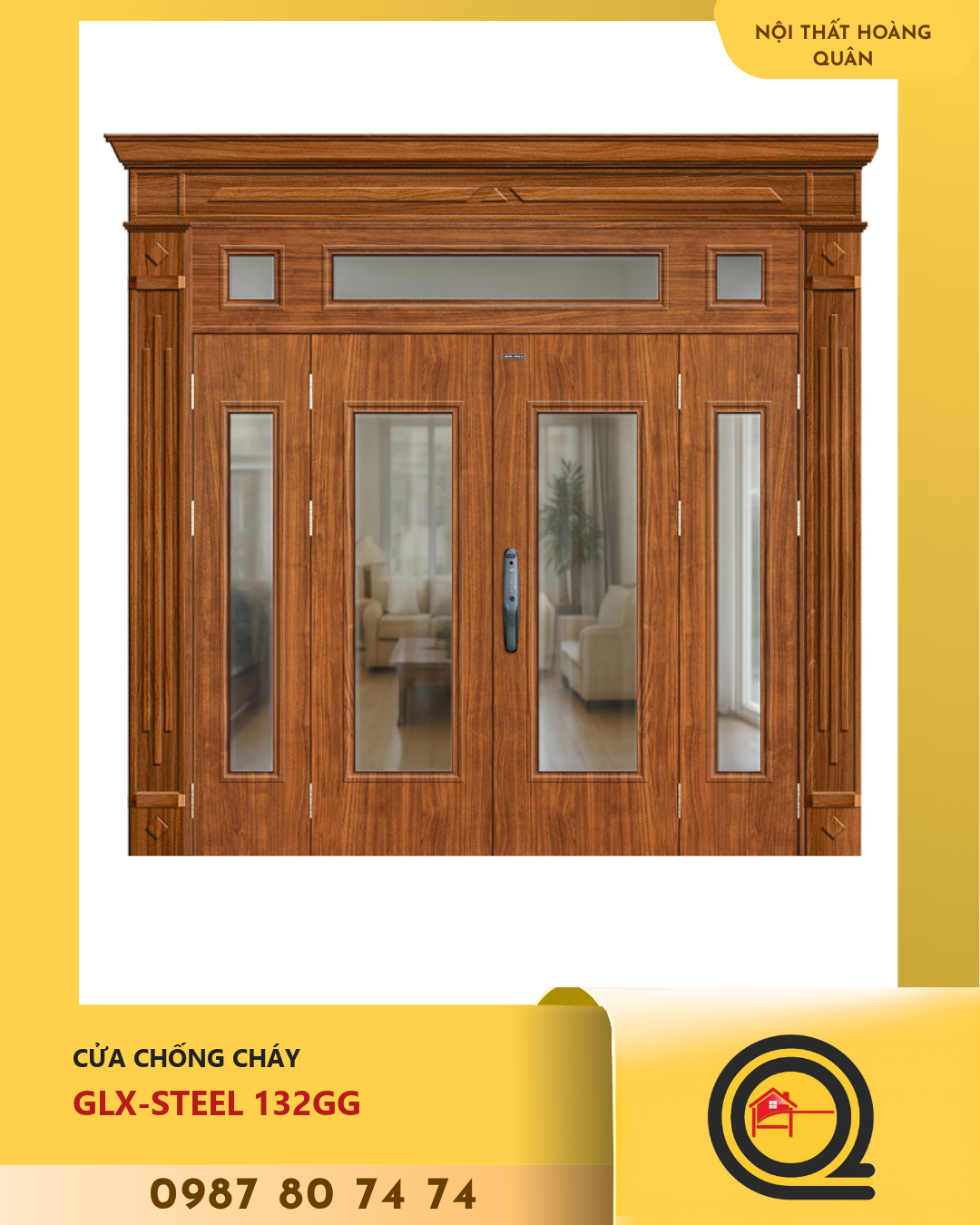 Cửa Thép Vân Gỗ GLX-STEEL 132GG